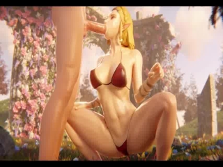 Zelda mamando verga en bikini sexy